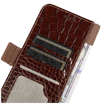 Crocodile Series Samsung Galaxy A33 5G Læderpung med RFID - Brun