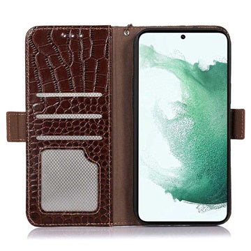 Crocodile Series Samsung Galaxy A33 5G Læderpung med RFID - Brun