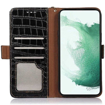 Crocodile Series Sony Xperia 5 IV Læderpung med RFID - Sort