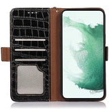 Crocodile Series Sony Xperia 5 IV Læderpung med RFID - Sort