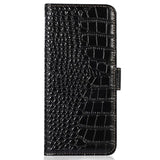 Crocodile Series Sony Xperia 5 IV Læderpung med RFID - Sort