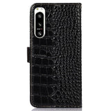 Crocodile Series Sony Xperia 5 IV Læderpung med RFID - Sort