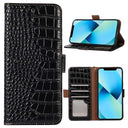 Crocodile Series iPhone 14 Læderpung med RFID - Sort