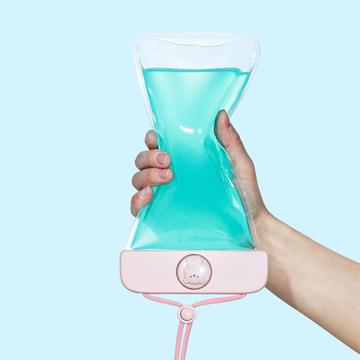 Vandtæt etui til smartphone med sød bjørn - 7.2" - Blå