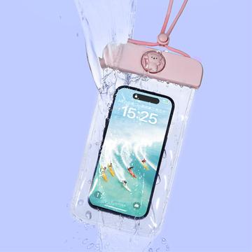 Vandtæt etui til smartphone med sød bjørn - 7.2" - Blå