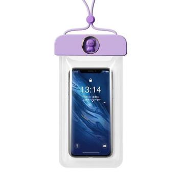 Vandtæt etui til smartphone med sød bjørn - 7.2" - lyslilla