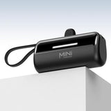 Cyke X3 Lightning Power Bank m. USB-C, USB-A kabler - 5000mAh - Sort