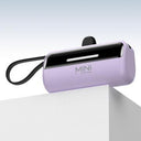 Cyke X3 Lightning Power Bank m. USB-C, USB-A kabler - 5000mAh - Lilla