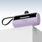 Cyke X3 Lightning Power Bank m. USB-C, USB-A kabler - 5000mAh - Lilla