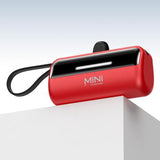 Cyke X3 Lightning Power Bank m. USB-C, USB-A kabler - 5000mAh - Rød