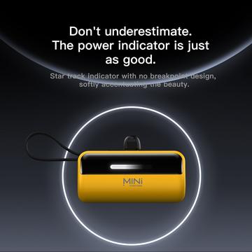 Cyke X3 Lightning Power Bank m. USB-C, USB-A kabler - 5000mAh - Rød