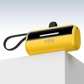 Cyke X3 Lightning Power Bank m. USB-C, USB-A kabler - 5000mAh - Gul