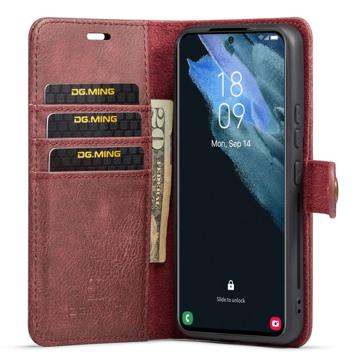 DG.Ming Samsung Galaxy S23+ 5G Læderpung med Aftagelig Cover - Vinrød