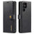 DG.Ming Samsung Galaxy S23 Ultra 5G Læderpung med Aftageligt Cover - Sort