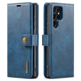 DG.Ming Samsung Galaxy S23 Ultra 5G Læderpung med Aftageligt Cover - Blå