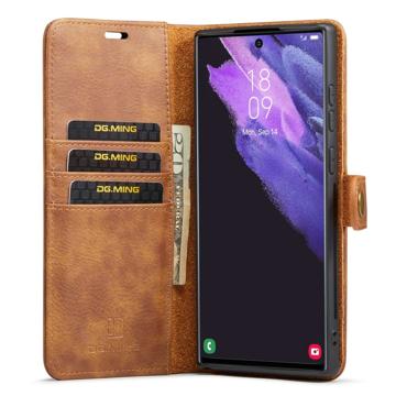 DG.Ming Samsung Galaxy S23 Ultra 5G Læderpung med Aftageligt Cover - Brun