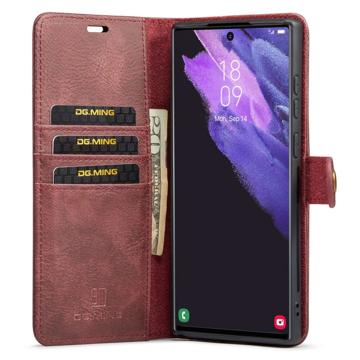 DG.Ming Samsung Galaxy S23 Ultra 5G Læderpung med Aftageligt Cover - Vinrød