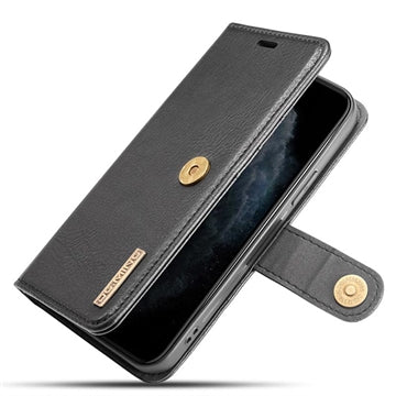 iPhone 12/12 Pro DG.Ming Læderpung med Aftageligt Cover - Sort