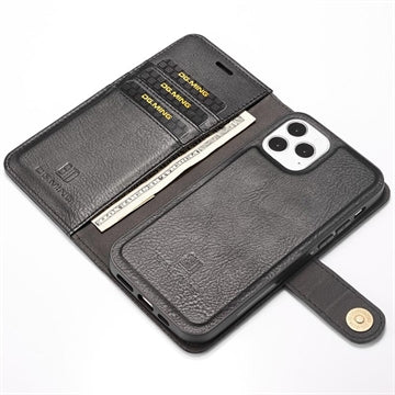 iPhone 12/12 Pro DG.Ming Læderpung med Aftageligt Cover - Sort
