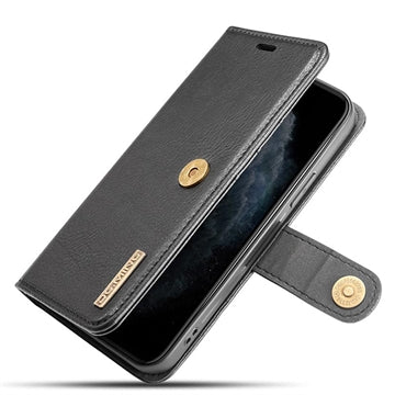 iPhone 13 DG.Ming Læderpung med Aftageligt Cover - Sort