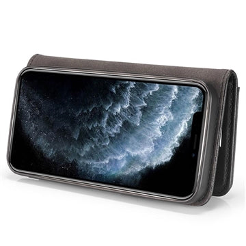iPhone 13 Pro Max DG.Ming Læderpung med Aftageligt Cover - Sort