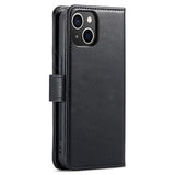 iPhone 15 DG.Ming Læderpung med Aftageligt Cover - Sort