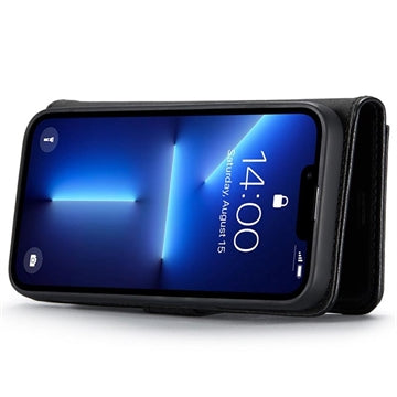 iPhone 15 Pro Max DG.Ming Læderpung med Aftageligt Cover - Sort