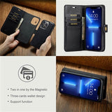 iPhone 15 Pro Max DG.Ming Læderpung med Aftageligt Cover - Sort