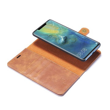 DG.Ming Huawei Mate 20 Pro Læderpung med Aftageligt Cover - Brun