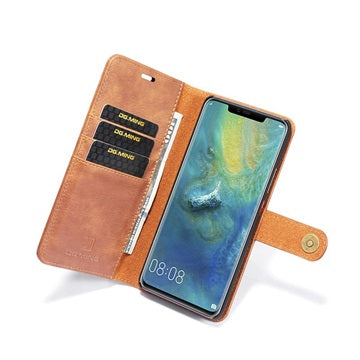 DG.Ming Huawei Mate 20 Pro Læderpung med Aftageligt Cover - Brun