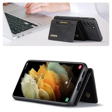 DG.Ming M2 Samsung Galaxy S21 5G Hybrid Cover med Pung - Sort