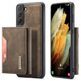DG.Ming M2 Samsung Galaxy S21 5G Hybrid Cover med Pung - Kaffe