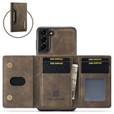 DG.Ming M2 Samsung Galaxy S21 5G Hybrid Cover med Pung - Kaffe