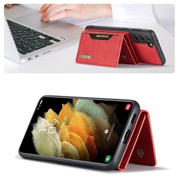 DG.Ming M2 Samsung Galaxy S21 5G Hybrid Cover med Pung - Rød