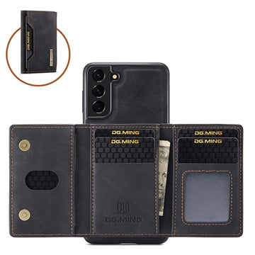 DG.Ming M2 Samsung Galaxy S21 FE 5G Hybrid Cover med Pung - Sort