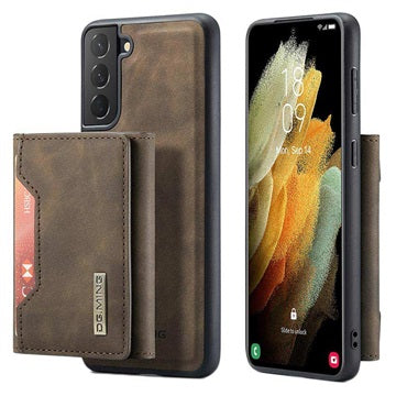 DG.Ming M2 Samsung Galaxy S21 FE 5G Hybrid Cover med Pung - Kaffe