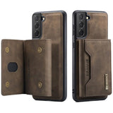 DG.Ming M2 Samsung Galaxy S21 FE 5G Hybrid Cover med Pung - Kaffe