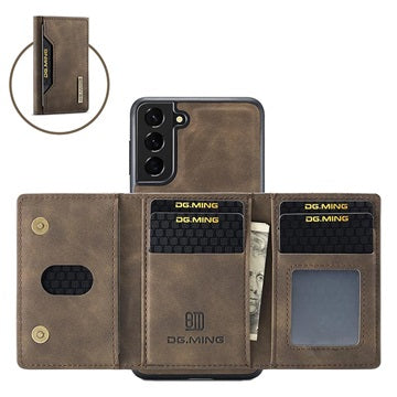 DG.Ming M2 Samsung Galaxy S21 FE 5G Hybrid Cover med Pung - Kaffe