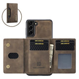 DG.Ming M2 Samsung Galaxy S21 FE 5G Hybrid Cover med Pung - Kaffe