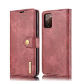 Samsung Galaxy S20 FE DG.Ming Læderpung med Aftageligt Cover - Vinrød