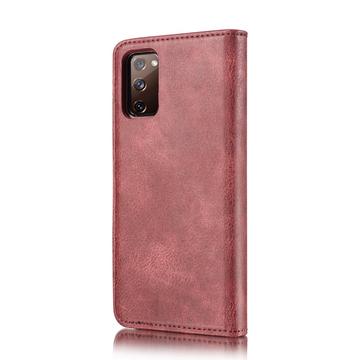Samsung Galaxy S20 FE DG.Ming Læderpung med Aftageligt Cover - Vinrød