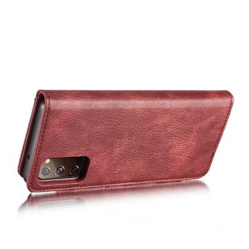 Samsung Galaxy S20 FE DG.Ming Læderpung med Aftageligt Cover - Vinrød