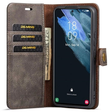 DG.Ming Samsung Galaxy S23 5G Læderpung med Aftageligt Cover - Grå