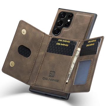 DG.Ming M2 Samsung Galaxy S23 Ultra 5G Hybrid Cover med Pung - Kaffe