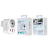 Devia Strømstik 20W - USB-C, 2x USB-A-porte, 3A - Hvid