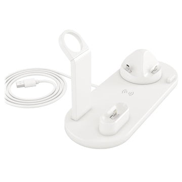 Docking Station med QI Trådløs Oplader UD15 - Hvid