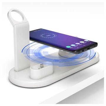 Docking Station med QI Trådløs Oplader UD15 - Hvid