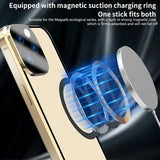 Dobbeltsidet hærdet glas + magnetisk metalramme Anti-Drop Case til iPhone 15 Kompatibel med MagSafe-telefoncover med spændelås - mørkeblå