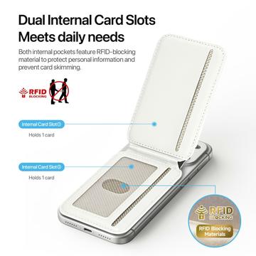 Dux Ducis Arch magnetisk MagSafe-kortholder med RFID - hvid / blå