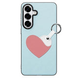 Samsung Galaxy S26 Dux Ducis Luvy cover med fingerring/håndrem - himmelblå / hjerte
